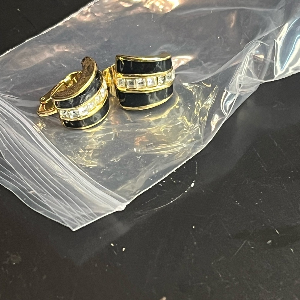 Dior Black and Gold Statement Earrings